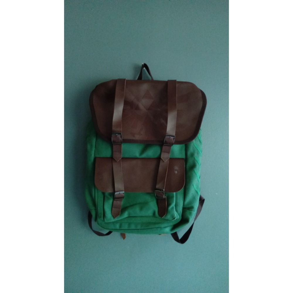 Green Canvas Backpack Bookbag Travel Daypack Rucksack Hiking Bag